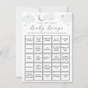 Blue Moon Find the Guest Baby Bingo Game Card