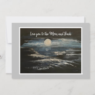 Blue Moon Flat Birthday Note Card