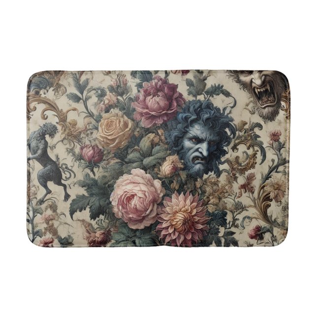 Blue Moon Grimoire – Gothic Victorian Bath Mat (Front)