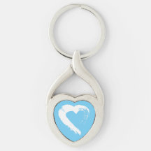 Blue Moon Heart Keychain