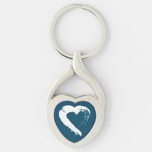 Blue Moon Heart Keychain (Front)