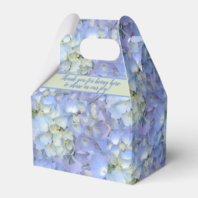 Blue Moon Hydrangea Floral Wedding Thank You Favour Box (Front Side)
