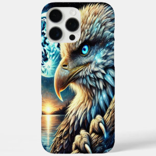 Blue Moon Illuminates Eagle's Silent Watch iPhone 16 Pro Max Case