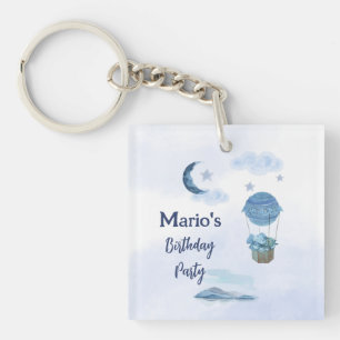 Blue moon little elephant birthday boy key ring