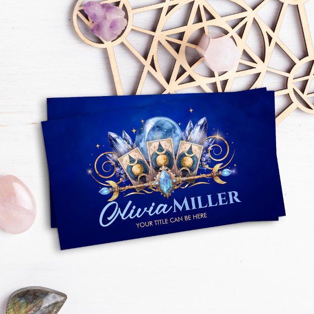 Blue Moon Magic - Oracle Cards, Ball and Crystals Business Card (Creator Uploaded)