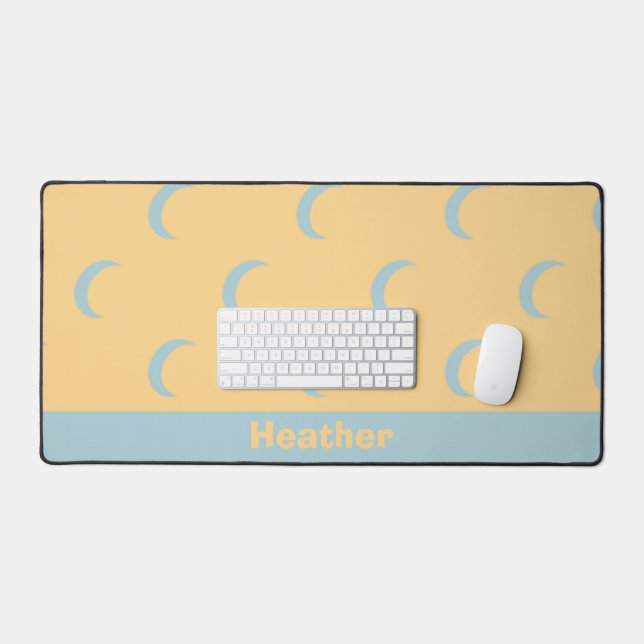 Blue moon patterned desk mat (Keyboard & Mouse)