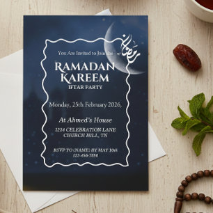 Blue Moon Ramadan Kareem Iftar Party Dinner Invitation
