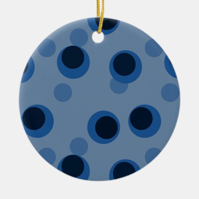 Blue Moon Rings Ceramic Ornament (Front)