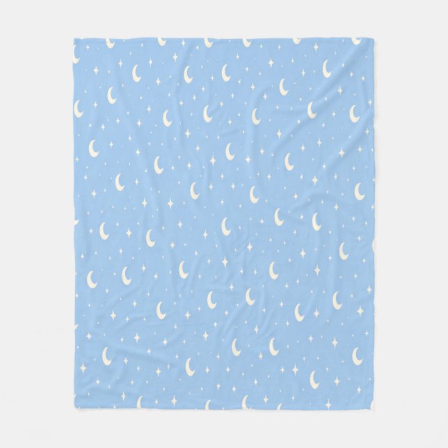 Blue Moon & Stars Baby Blanket (Front)