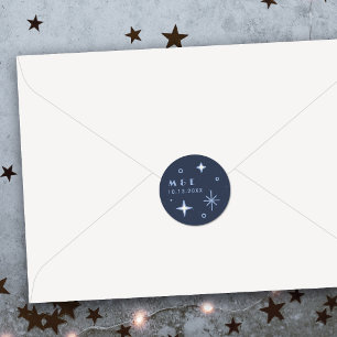 Blue Moon & Stars Celestial Wedding Sticker