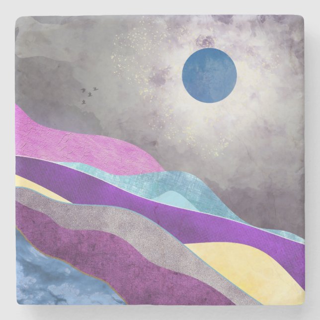 Blue Moon Stone Coaster (Front)