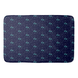 Blue Moonlit Deer Bath Mat