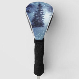 Blue Moonlit Magical Forest Winter Scene Golf Head Cover