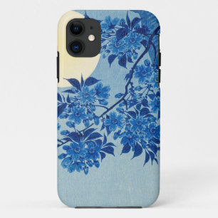 Blue Moonlit Tree: Japanese Cherry Blossom Night iPhone 11 Case