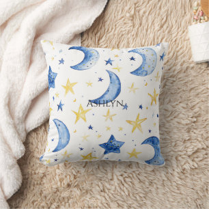 Blue Moons Gold Stars Cushion