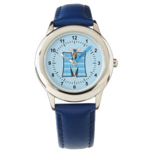Blue Moose Letter "M" Boys Monogram Watch