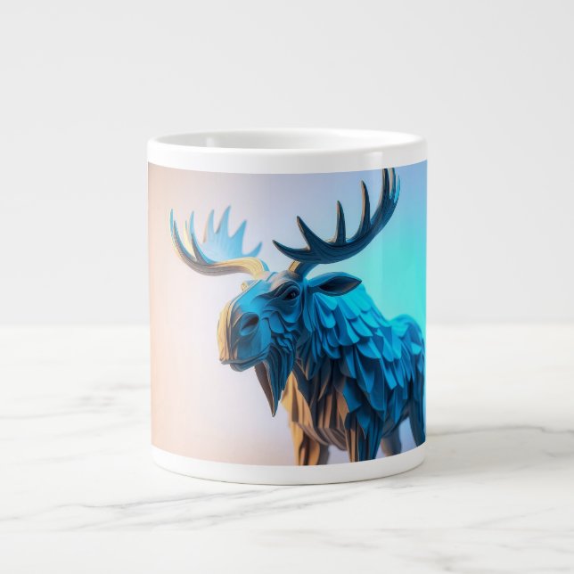 Blue Moose Majesty Large Coffee Mug (Front)