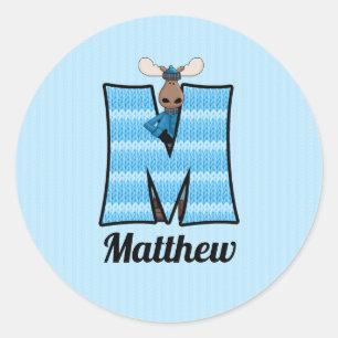 Blue Moose Monogram "M" Personalised Stickers