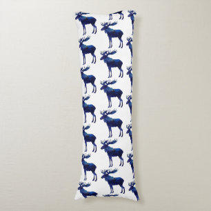 Blue Moose Silhouette Pattern Body Cushion