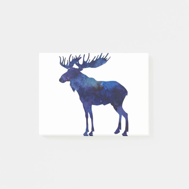 Blue Moose Silhouette Post-it Notes (Front)