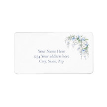 Blue Morning Glory Address Label