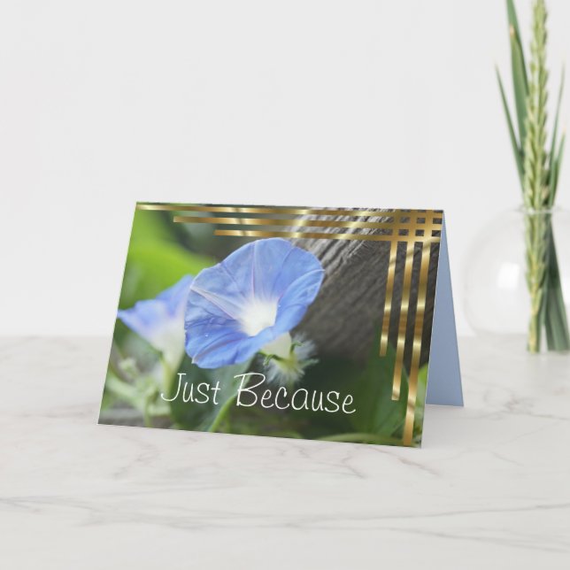 Blue Morning Glory - blank inside Card (Front)