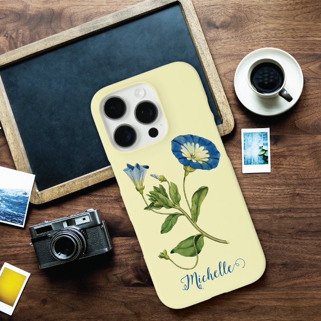 Blue Morning Glory Botanical Illustration Case-Mate iPhone Case (Creator Uploaded)