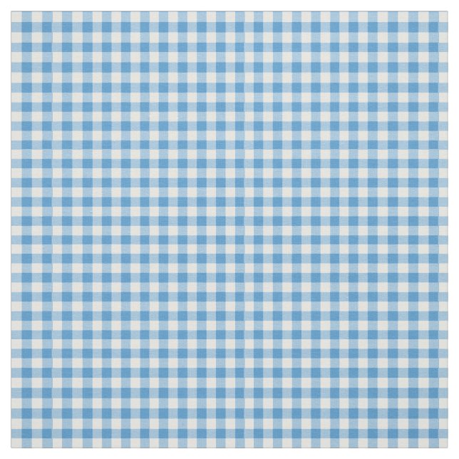 Blue Morning Glory Check Gingham Pattern Fabric (Swatch)