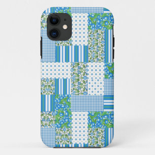 Blue Morning Glory Faux Patchwork iPhone 5/5s Case