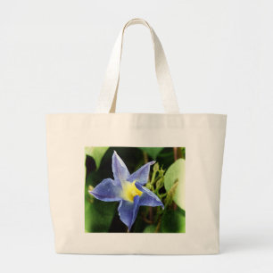 Blue Morning Glory Flower Large Tote Bag
