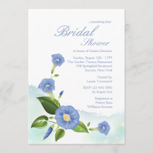 Blue Morning Glory Invitation