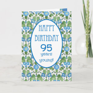 Blue Morning Glory, Pretty 95th Birthday Card
