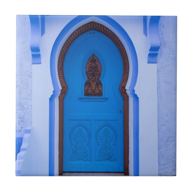 Blue Moroccan Door Ceramic Tile (Front)