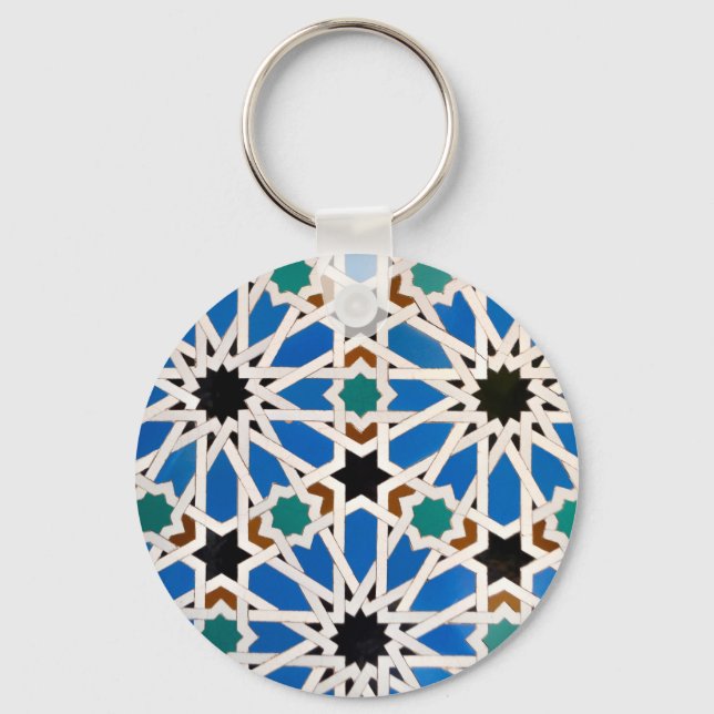 Blue Moroccan Mosaic Keychain (Front)