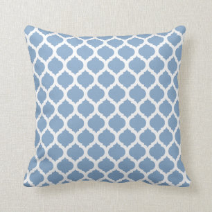 Blue Moroccan Pattern Throw Pillow