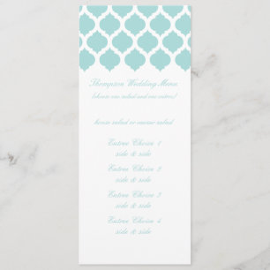 Blue Moroccan Pattern Wedding Menus