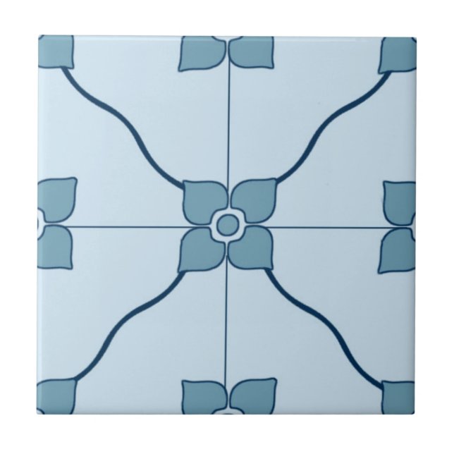 Blue Moroccan Patterned Tile (Front)