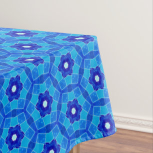 Blue Moroccan Rose Tile Tablecloth