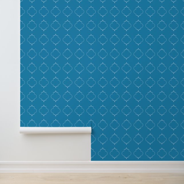 Blue Moroccan shape pattern Wallpaper (Application)