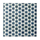 Blue Moroccan Star Pattern Ceramic Tile<br><div class="desc">Blue and white Moroccan star pattern. High quality,  high resolution.</div>