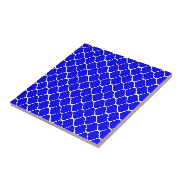 Blue Moroccan Style Ceramic Tile (Side)