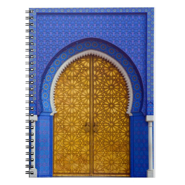 Blue Moroccan Tile Doorway - Spiral Notebook (Front)