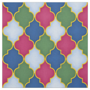 Blue Moroccan Tile (large scale) Fabric