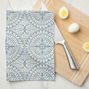 Blue Moroccan Tile Pattern Tea Towel