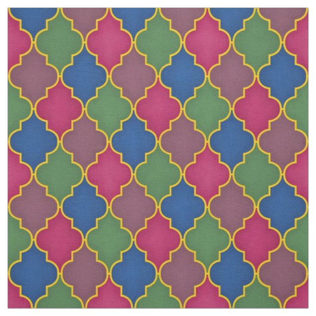 Blue Moroccan Tile (small scale) Fabric (Swatch)