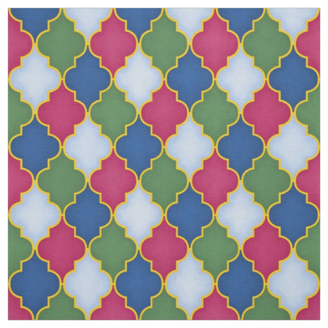 Blue Moroccan Tile (small scale) Fabric (Swatch)