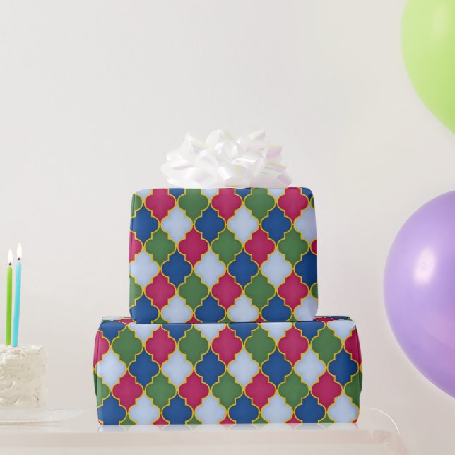 Blue Moroccan Tile Wrapping Paper (Party Gifts)