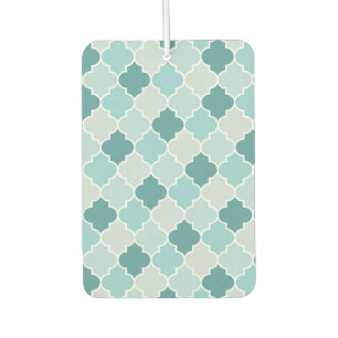 Blue Moroccan Trellis, Latticework, Quatrefoil Car Air Freshener