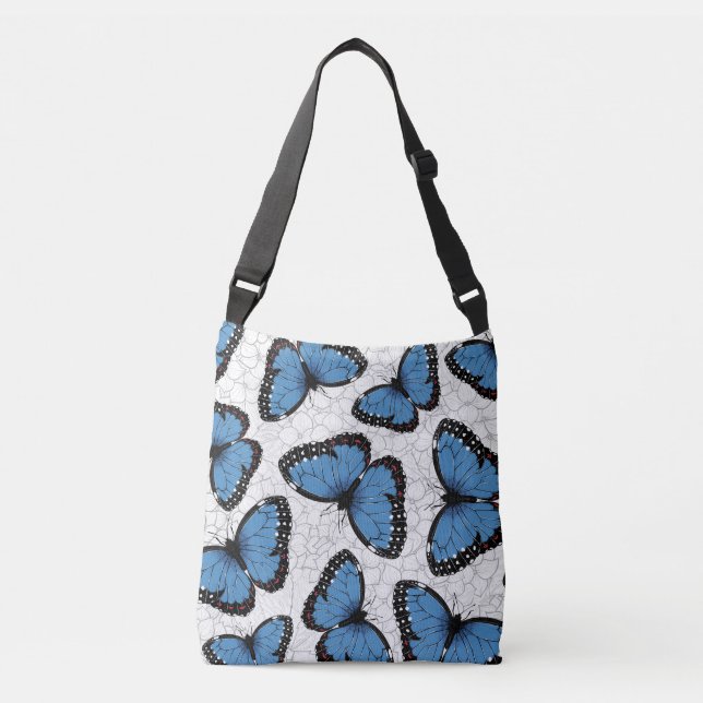 Blue morpho butterflies crossbody bag (Front)