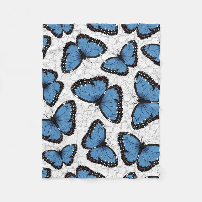 Blue morpho butterflies fleece blanket (Front)